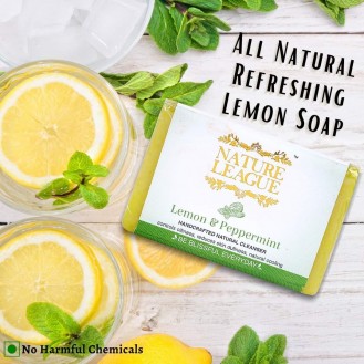 NATURE LEAGUE LEMON AND PEPPERMINT – 100% Natural Handmade Soap: 