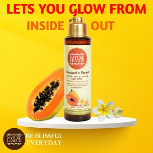 NATURE LEAGUE FRANGIPANI & PAPAYA Natural Skin Hydrating Face Wash: 